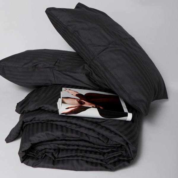 Фото - Комплект постільної білизни Moon&Star 143х210 см +нав. 2 шт. 70х70 см Satin Stripe Dark Serenity (MS-890000812)